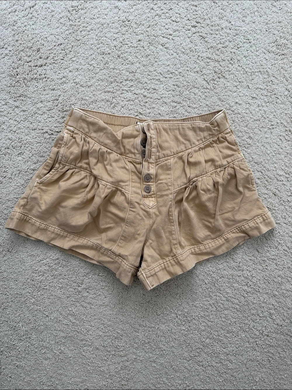 Free People We The Free High-Rise Fleur Tan Shorts